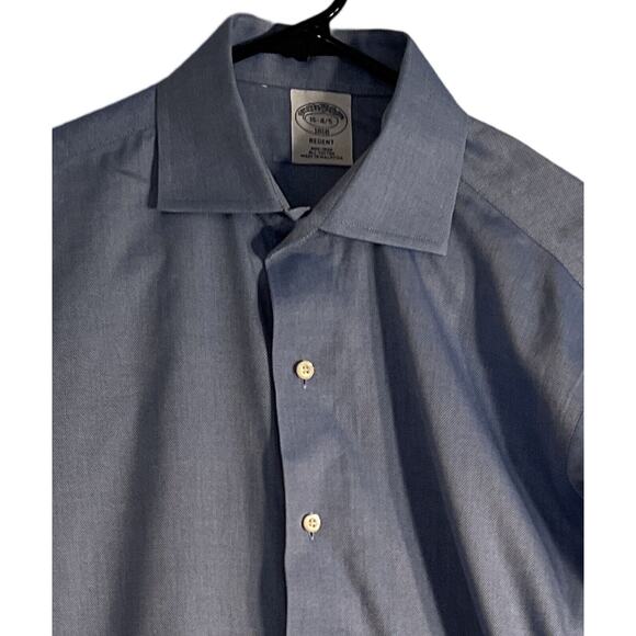 Brooks Brothers Mens Dress Shirt Size 15 4/5 Blue Long Sleeve Regent Button Up - Picture 3 of 6